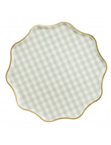 Pratos Vichy Verde Sálvia